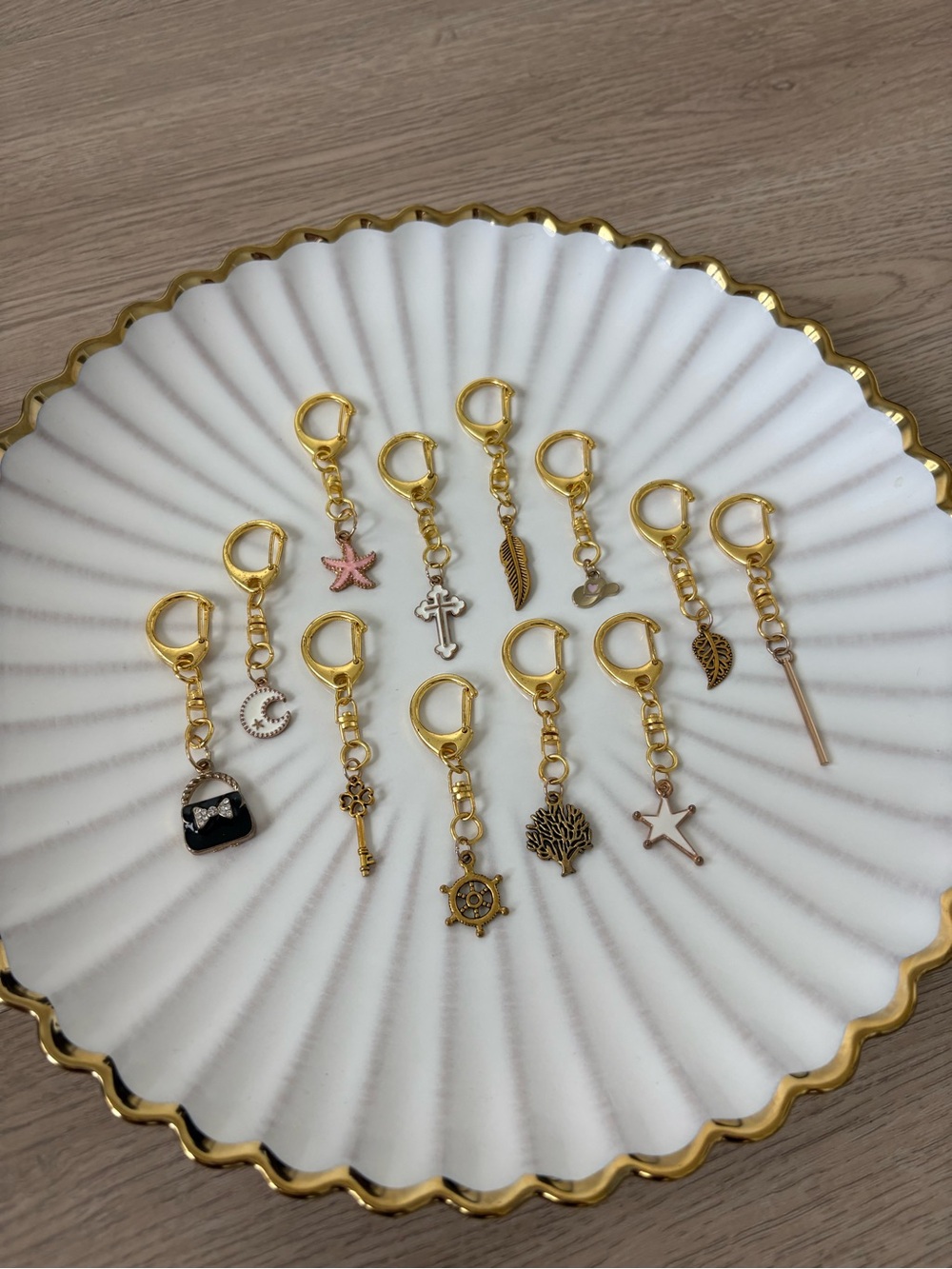Gold Charm Keychains Set — Mixed Charm Women's Accessories (12) - Picture 1 of 6
